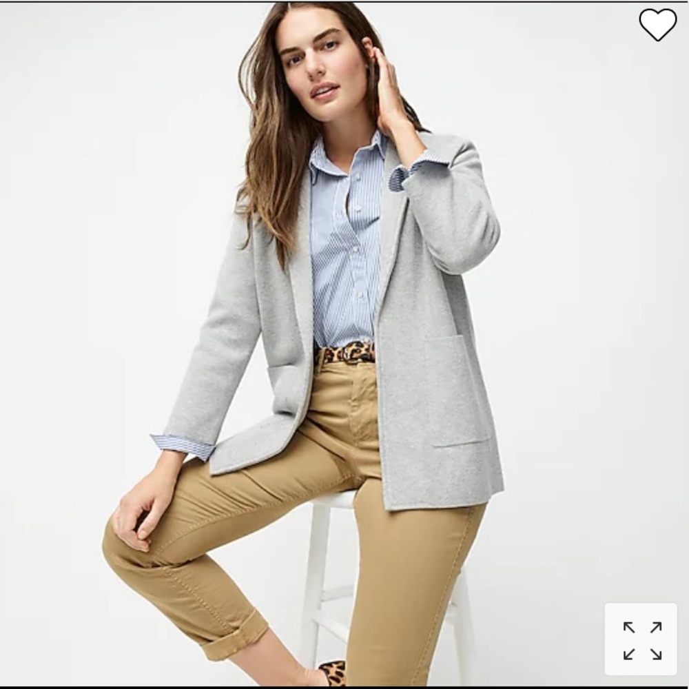 J. Crew Sophie Open Front Sweater-Blazer Gray
